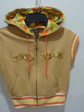 VTG 90s Rocawear Cropped Embroidered Hooded Jacket Women S Streetwear Hip Hop